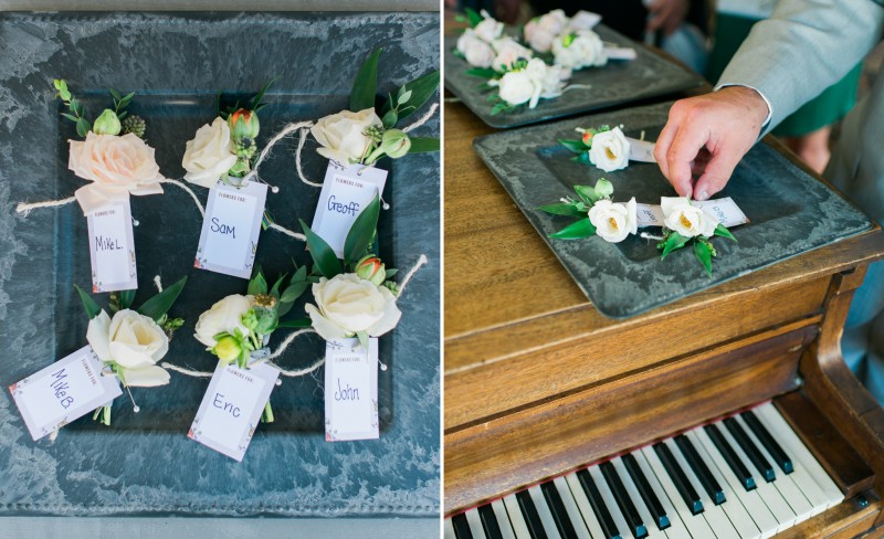 Pierce House Wedding boutonnieres